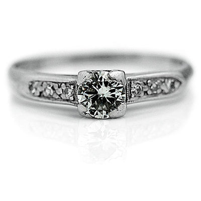 Classic .53 CTW Transitional Cut Antique Diamond Engagement Ring