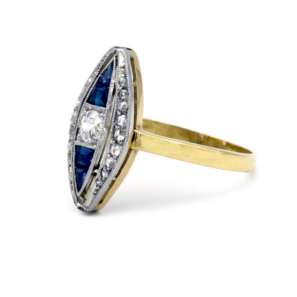 Sylvia Ringer The Sylvia Ring | Art Nouveau Old Mine Cut Diamond Burma Sapphire Ri ...