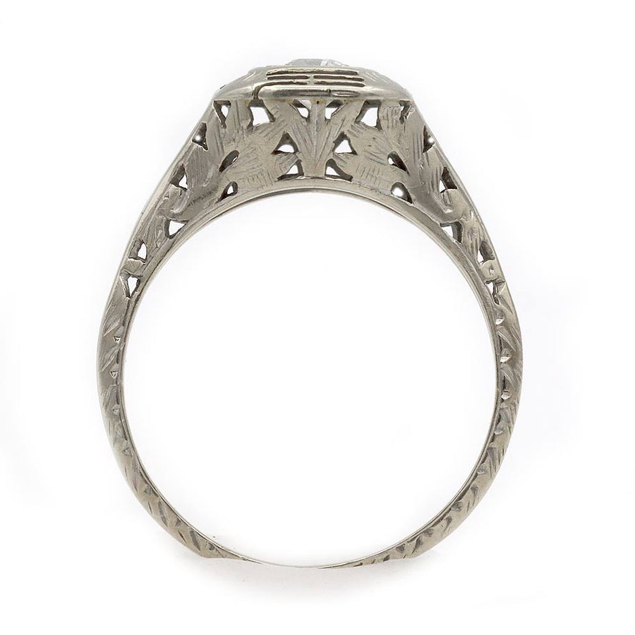Vintage Two-Tiered .30 CT Old European Cut Art Deco Engagement Ring