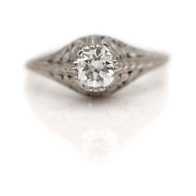 .50 ct Platinum European Cut Diamond Engagement Ring