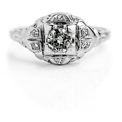 Art Deco.47 CTW Art Deco Vintage Geometric Square Antique Engagement Ring