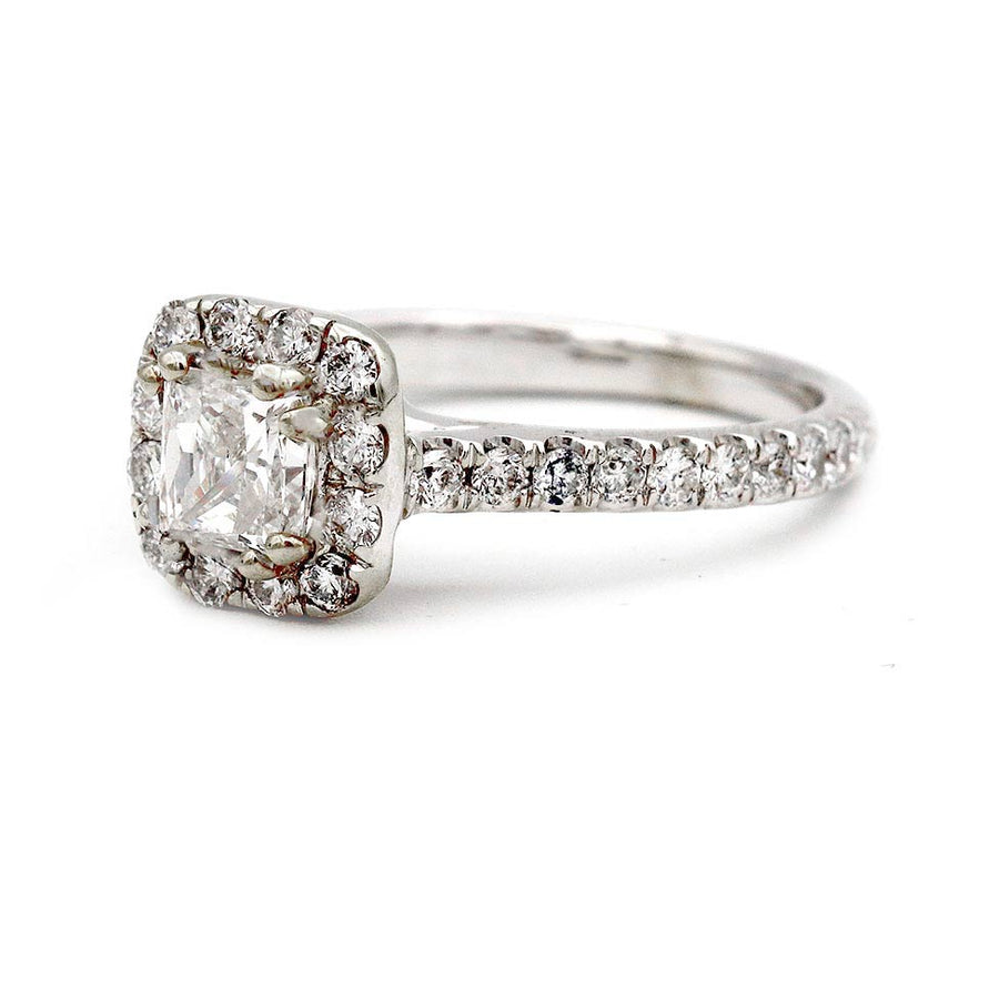 Mid-Century 1.55 CTW Neil Lane Princess Cut Diamond Halo Vintage Engagement Ring
