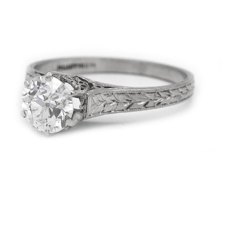Art Deco Old European Cut Diamond Solitaire in Platinum | 1930s