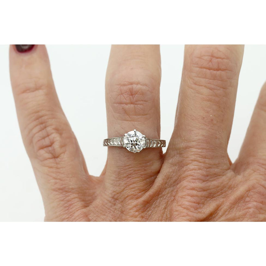Art Deco Old European Cut Diamond Solitaire in Platinum | 1930s