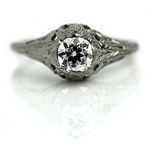 Antique Filigree .50 CTW Solitaire Art Deco Engagement Ring
