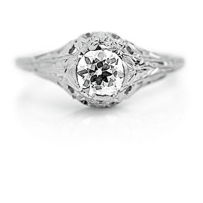 Antique Filigree .50 CTW Solitaire Art Deco Engagement Ring