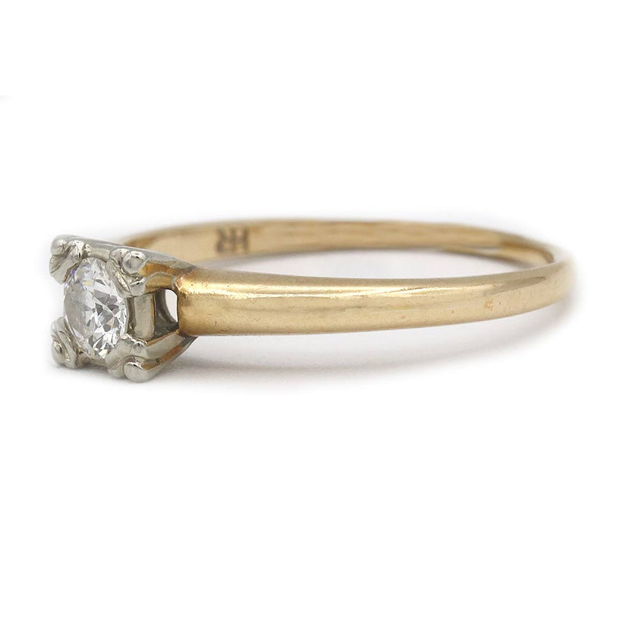 Mid-Century Old European Cut .30 Ct 1950s Vintage Solitaire Engagement Ring