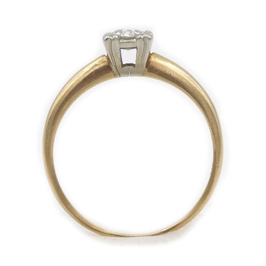 Mid-Century Old European Cut .30 Ct 1950s Vintage Solitaire Engagement Ring