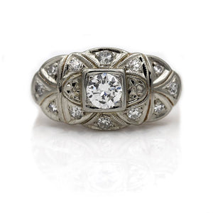 Mid-Century .54 CTW Transitional Cut Vintage Diamond Engagement Ring