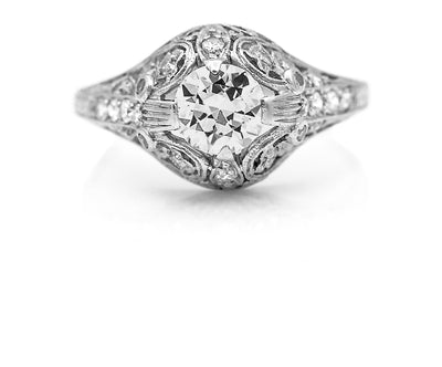 Magnificent Art Deco 1.40 CTW European Cut Diamond Vintage Engagement Ring