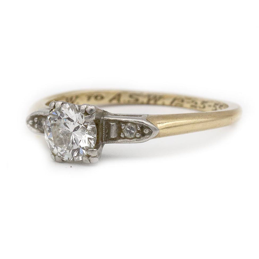 J.E. Caldwell .70 CTW Round Cut Diamond Engagement Ring | Platinum & 14K G/VS1
