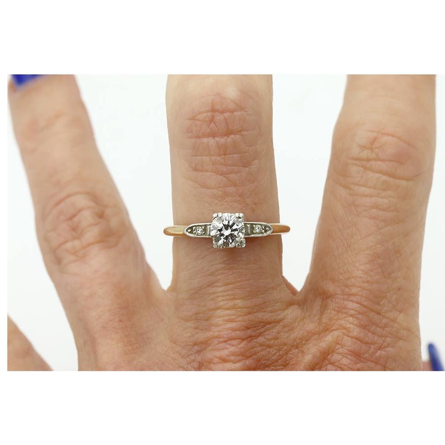 J.E. Caldwell .70 CTW Round Cut Diamond Engagement Ring | Platinum & 14K G/VS1