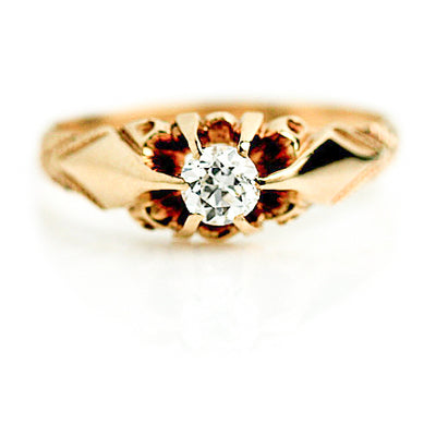 Victorian .25 CTW Old European Cut Diamond Engagement Ring