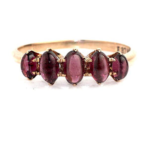Stackable Garnet Wedding Band - Vintage Diamond Ring