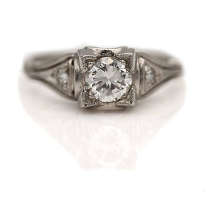 Antique .50 CTW Transitional Cut Diamond Art Deco Engagement Ring