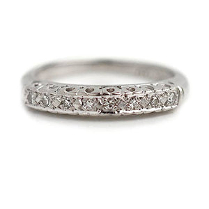 Mid-Century 8 Stone .10 CTW Diamond Vintage Wedding Band