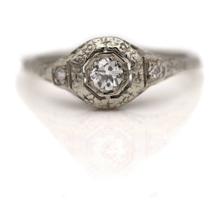 Art Deco .29 CTW European Cut Antique Engagement Ring