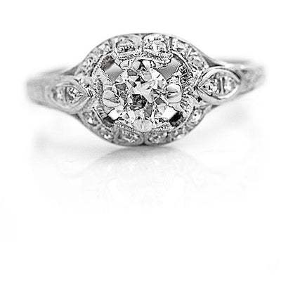 Vintage .54 CTW Open Faced Art Deco Diamond Engagement Ring