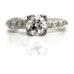 Vintage 1.17 CTW Trefoil Prong Set Diamond Mid-Century Engagement Ring GIA K/I1