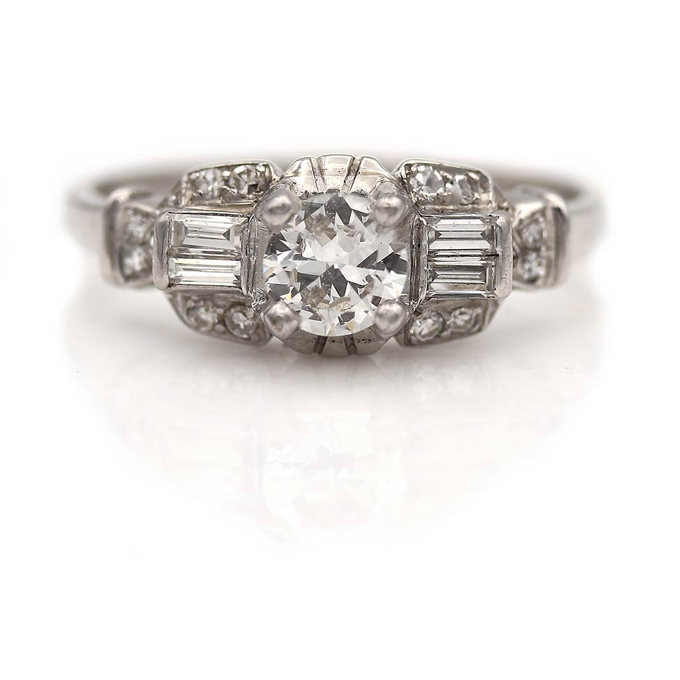 Mid-Century CTW Transitional Cut Diamond Vintage Engagement