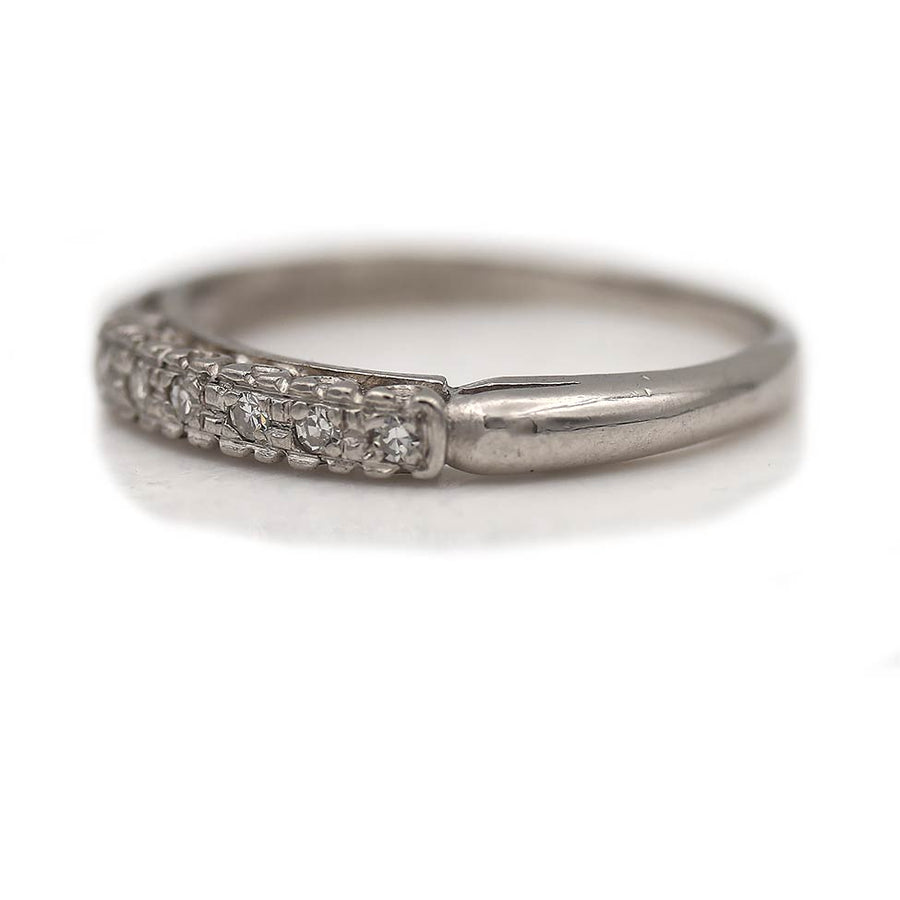 SOLD SOLD Vintage 6 Stone Diamond Wedding Ring Platinum Size 6.25