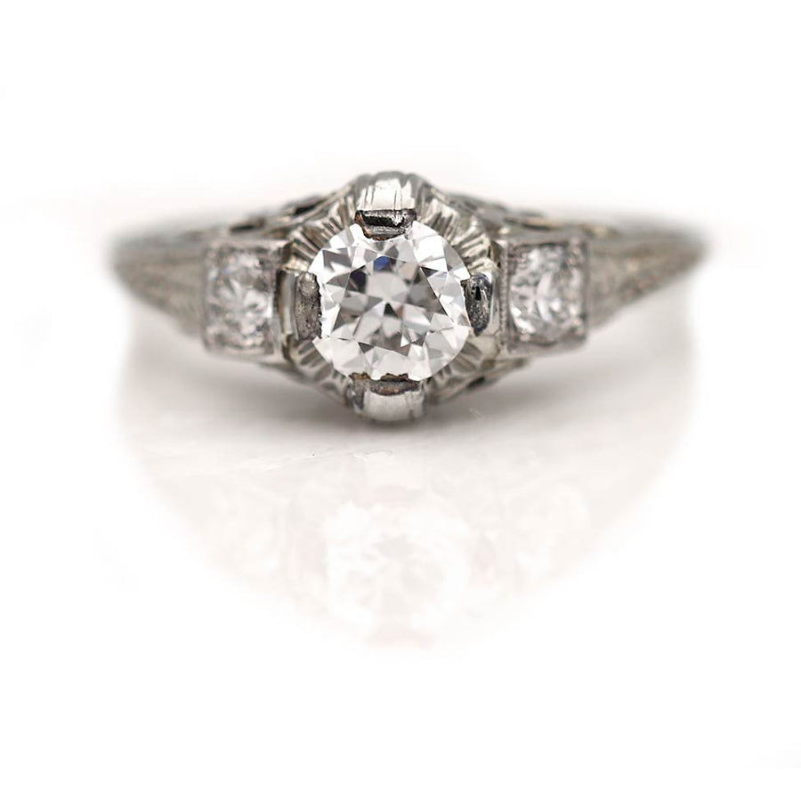 Intricate Art Deco Diamond Engagement Ring
