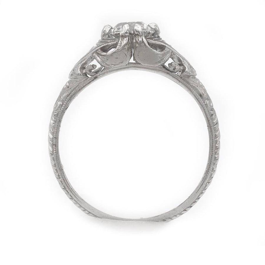 Vintage .56 Ct Old European Cut Diamond Art Deco Engagement Ring GIA I/VS1