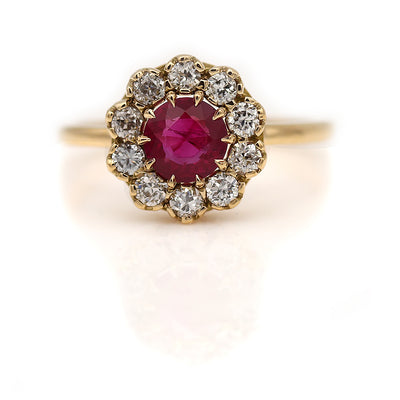 Antique ruby and diamond ring Clearance