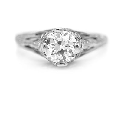 Art Deco 1.12 CTW Old European Cut Diamond Vintage Engagement Ring GIA J/SI1