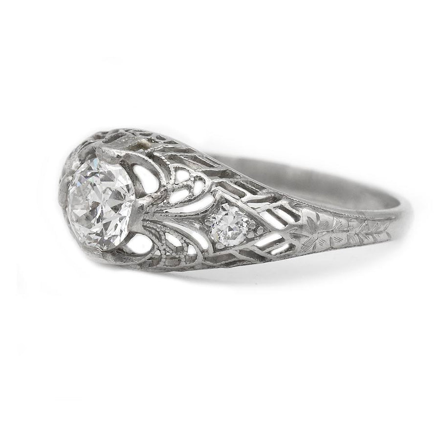 Art Deco Old European Cut Diamond Engagement Ring in Platinum | 1930s