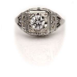 Antique .40 CTW Old European Cut Diamond Art Deco Engagement Ring