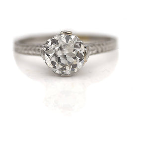 Art Deco 1.60 Carat Old European Cut Diamond Solitaire Engagement Ring – GIA Certified I/I1
