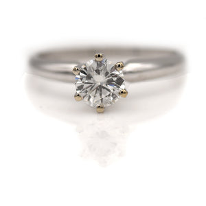 Contemporary .72 CTW Round Diamond Solitaire Vintage Engagement Ring GIA G/I1