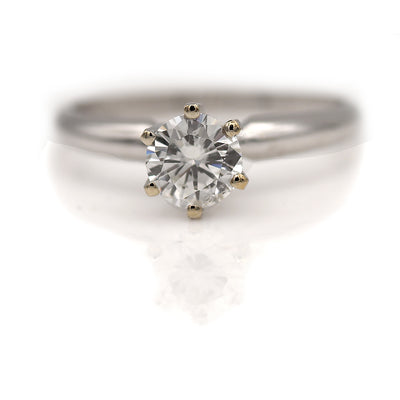 Vintage Round Diamond Solitaire Engagement Ring .72 Carat GIA G/I1