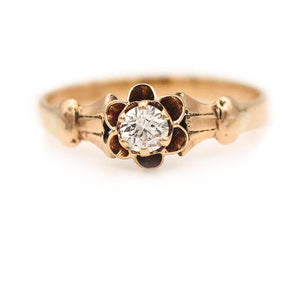 Victorian .25 Carat Old Mine Cut Diamond Solitaire Engagement Ring