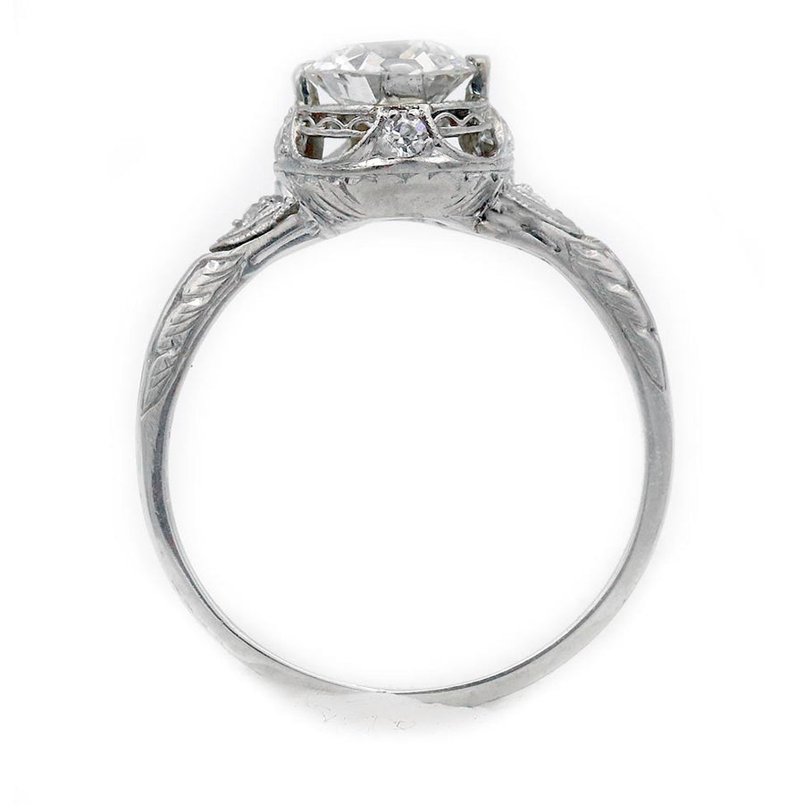 Art Deco .87 CTW Old European Cut Diamond Platinum Antique Engagement Ring – GIA G/SI1