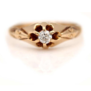 Victorian .15 CTW Old Mine Cut Diamond Antique Engagement Ring