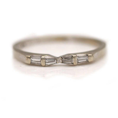 14 Kt White Gold Vintage Stackable Band, Circa 1970s