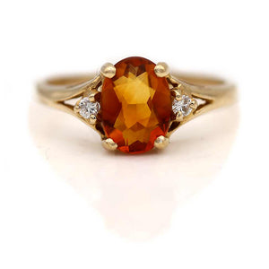 Vintage 1.50 Carat Oval Citrine Engagement Ring