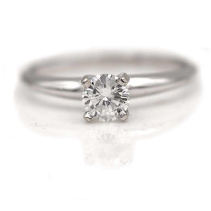 Contemporary .43 Ct  Round Diamond Solitaire Vintage Engagement Round GIA F/SI1