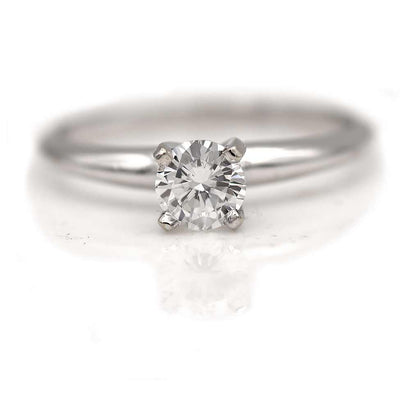 Classic Solitaire Diamond Engagement Round Cut .43 Ct GIA F/SI1