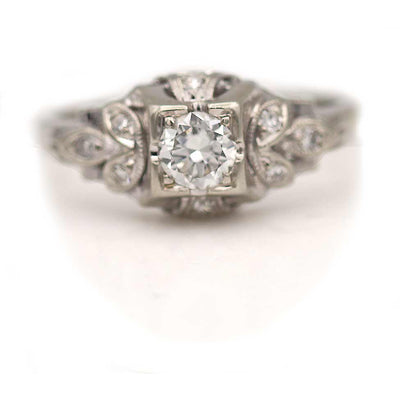 Intricate Jabel Art Deco Diamond Engagement Ring