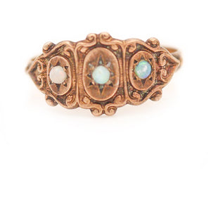 Victorian Opal Starburst Gemstone Engagement Ring