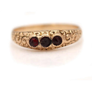 Dainty Victorian Garnet Wedding Ring