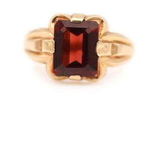 Victorian 2.00 CTW 10 Karat Yellow Gold Garnet Engagement Ring