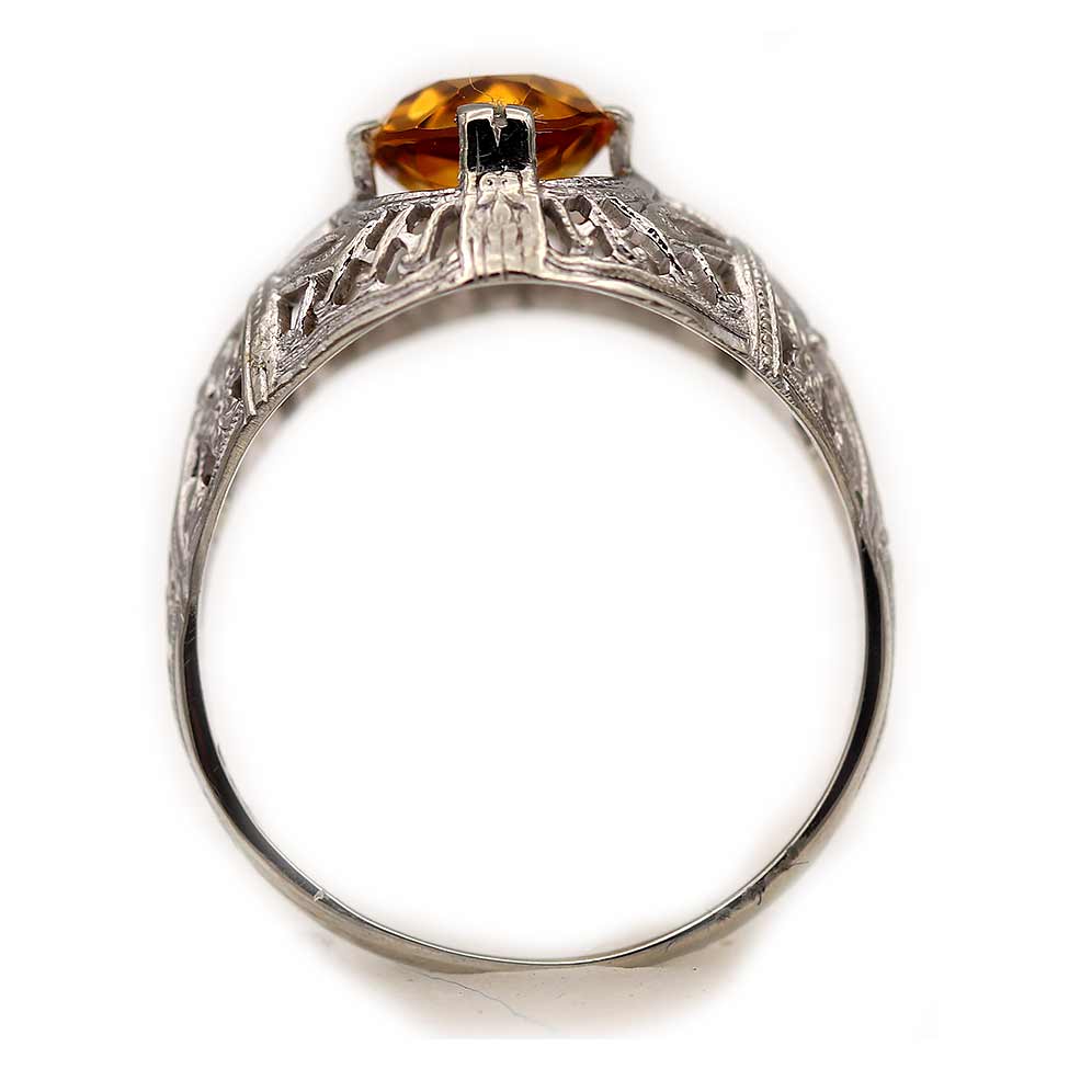 1.25 CT CITRINE PLATINUM & STERLING RING popular