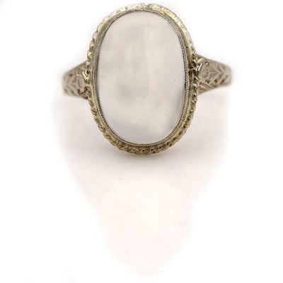 Antique Moonstone Solitaire Engagement Ring