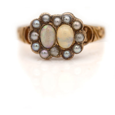 Victorian Opal & Seed Pearl Gemstone Ring