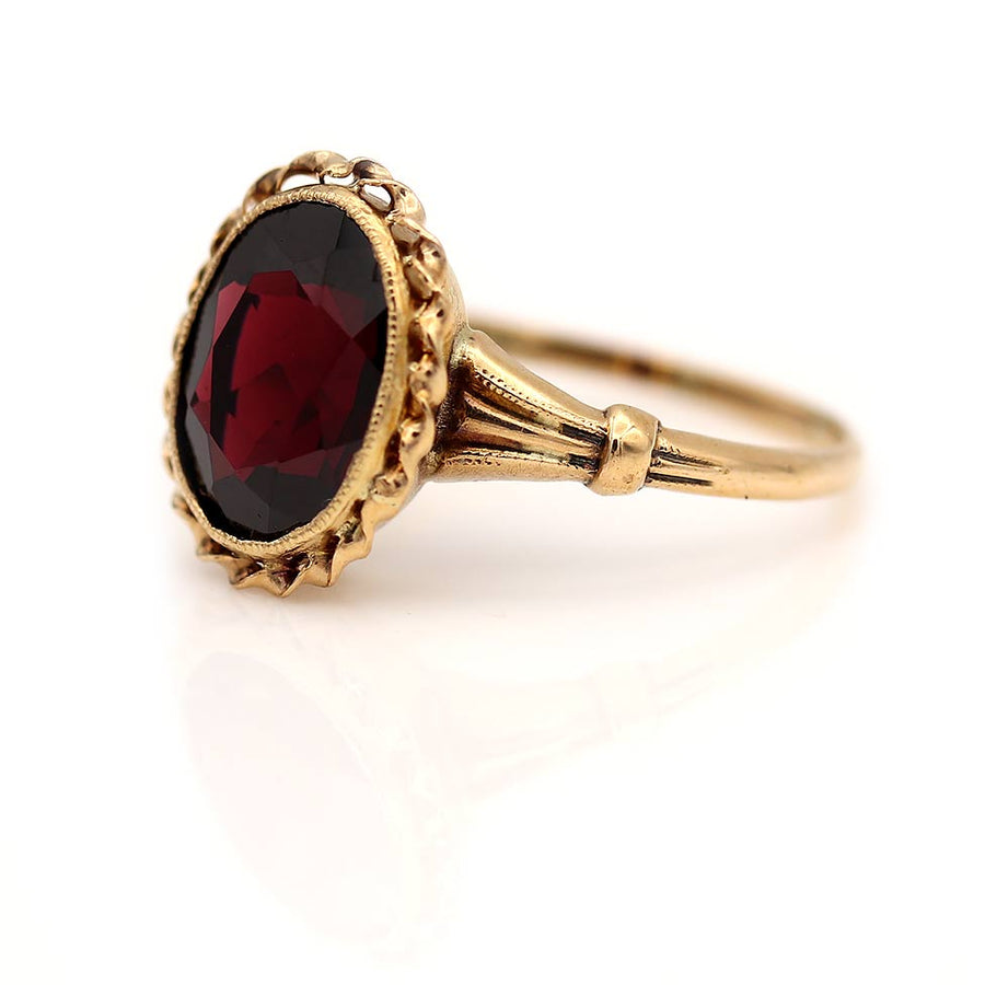 Victorian Oval Cut Garnet Solitaire Engagement Ring 2.00 Ct