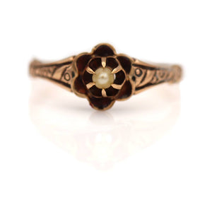Dainty Victorian Pearl Solitaire Engagement Ring